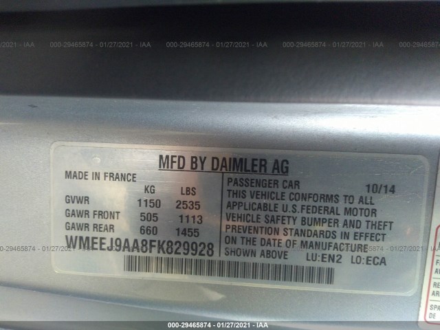 Photo 8 VIN: WMEEJ9AA8FK829928 - SMART FORTWO ELECTRIC DRIVE 