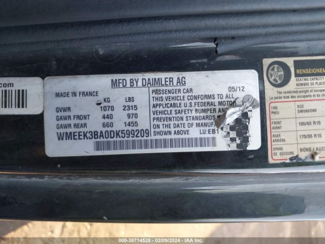 Photo 8 VIN: WMEEK3BA0DK599209 - SMART FORTWO 