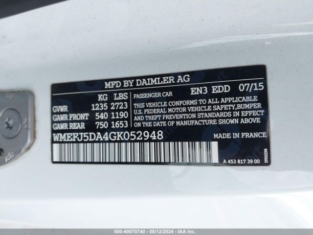 Photo 8 VIN: WMEFJ5DA4GK052948 - SMART FORTWO 