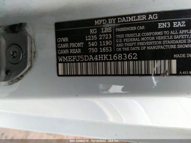 Photo 8 VIN: WMEFJ5DA4HK168362 - SMART FORTWO 