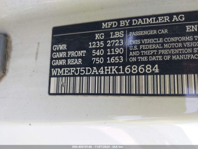 Photo 8 VIN: WMEFJ5DA4HK168684 - SMART FORTWO 