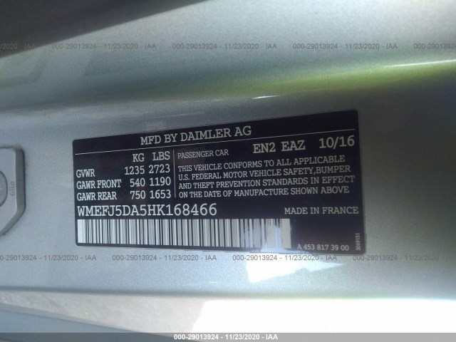 Photo 8 VIN: WMEFJ5DA5HK168466 - SMART FORTWO 