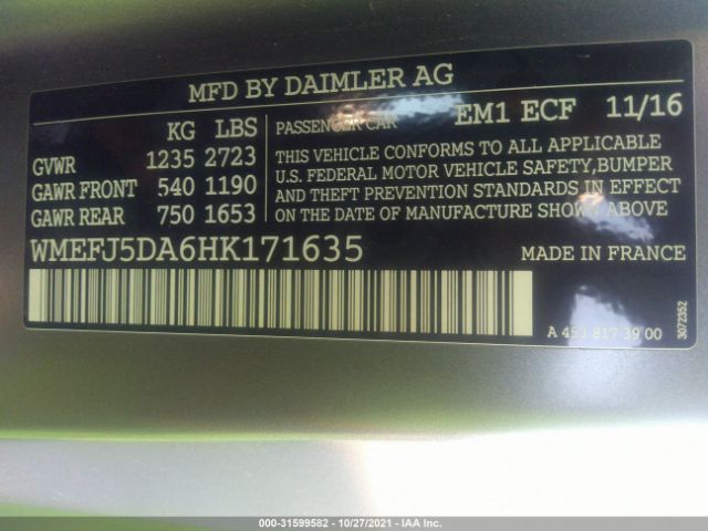 Photo 8 VIN: WMEFJ5DA6HK171635 - SMART FORTWO 