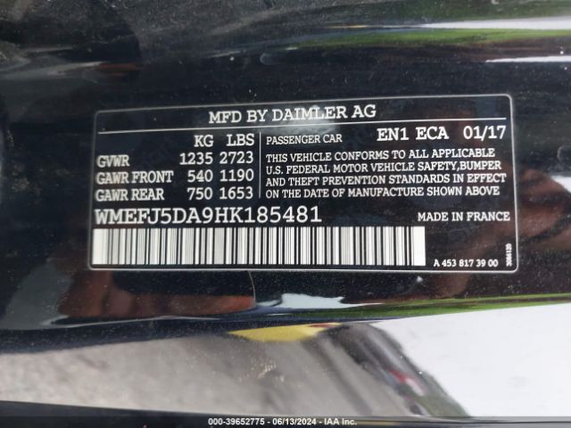 Photo 8 VIN: WMEFJ5DA9HK185481 - SMART FORTWO 