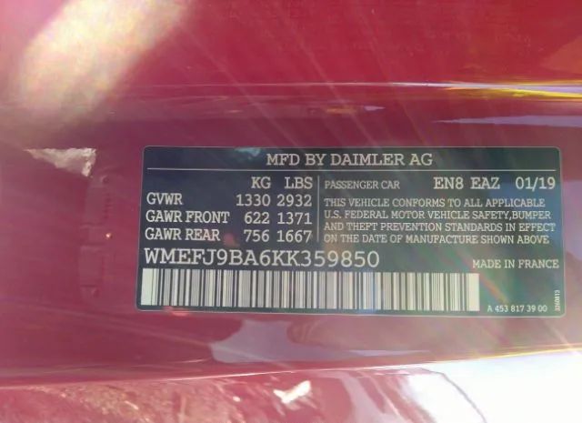 Photo 8 VIN: WMEFJ9BA6KK359850 - SMART FORTWO 