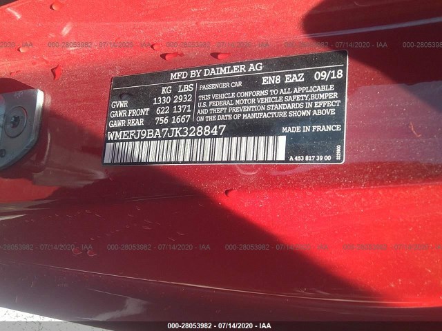 Photo 8 VIN: WMEFJ9BA7JK328847 - SMART FORTWO ELECTRIC DRIVE 