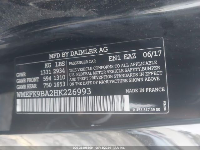 Photo 8 VIN: WMEFK9BA2HK226993 - SMART FORTWO 