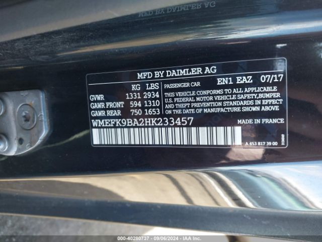 Photo 8 VIN: WMEFK9BA2HK233457 - SMART FORTWO 