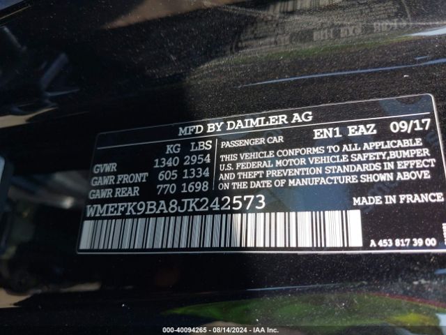 Photo 8 VIN: WMEFK9BA8JK242573 - SMART EQ FORTWO 