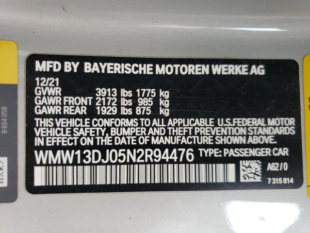 Photo 11 VIN: WMW13DJ05N2R94476 - MINI COOPER SE 