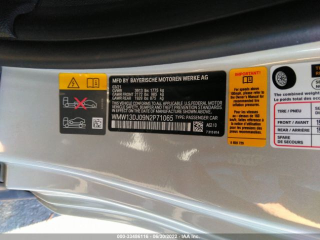 Photo 8 VIN: WMW13DJ09N2P71065 - MINI HARDTOP 2 DOOR 