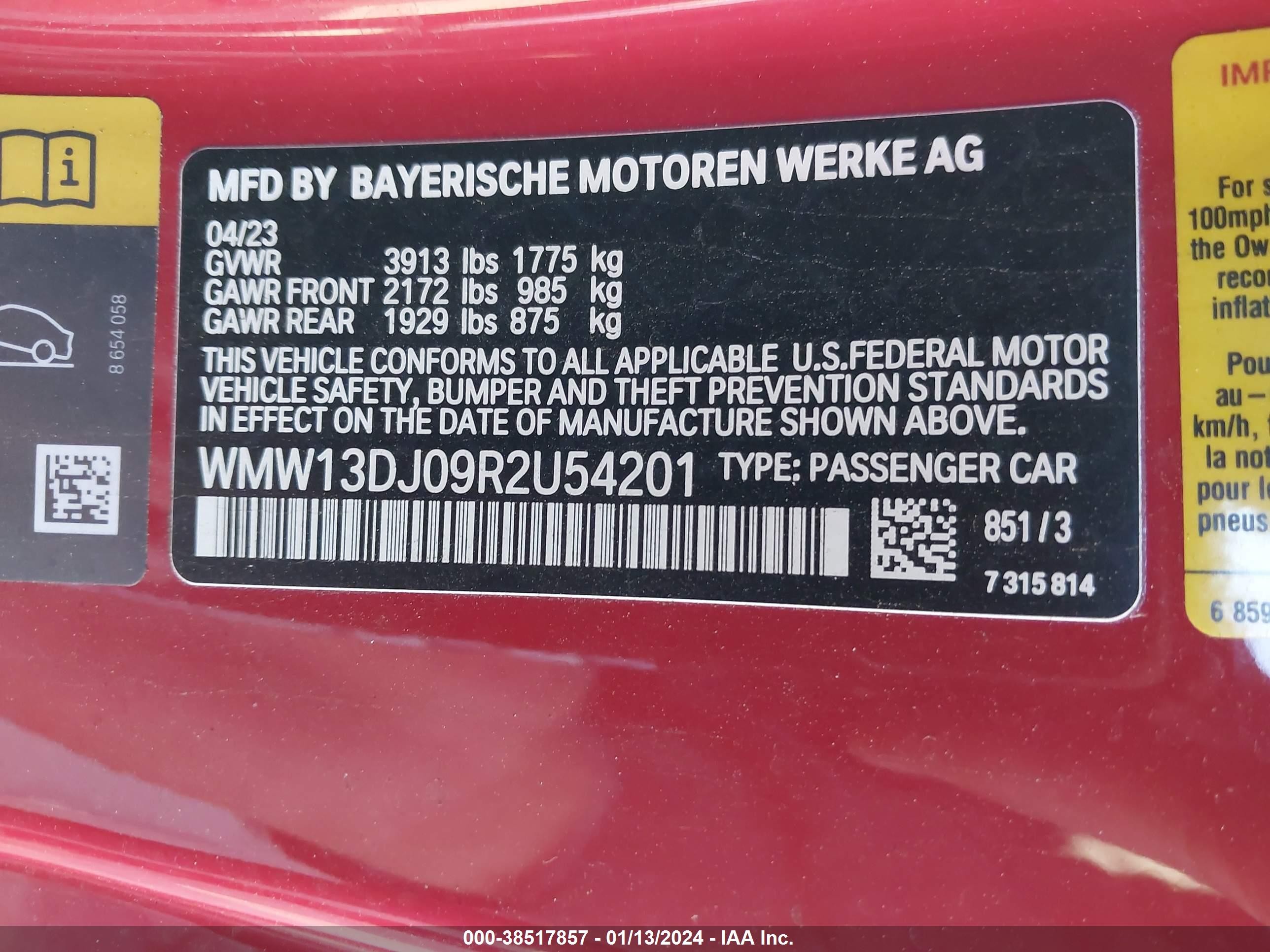 Photo 8 VIN: WMW13DJ09R2U54201 - MINI COOPER 