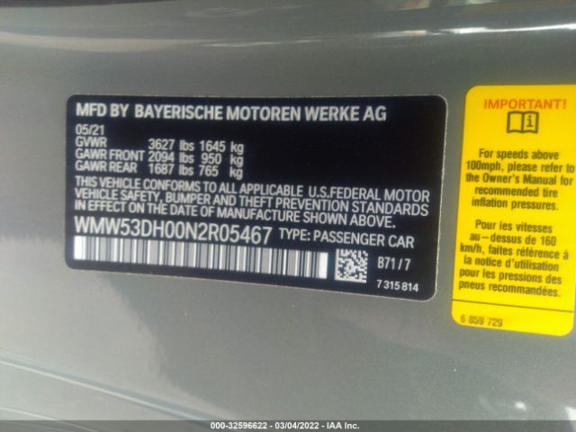 Photo 8 VIN: WMW53DH00N2R05467 - MINI HARDTOP 2 DOOR 