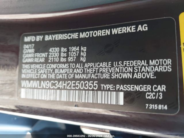 Photo 8 VIN: WMWLN9C34H2E50355 - MINI CLUBMAN 