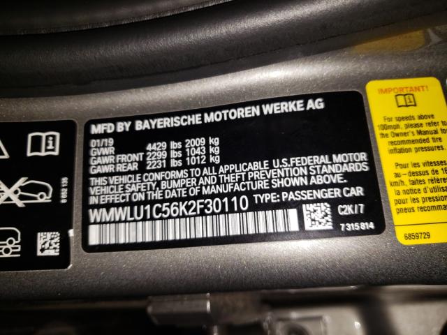 Photo 9 VIN: WMWLU1C56K2F30110 - MINI COOPER CLU 