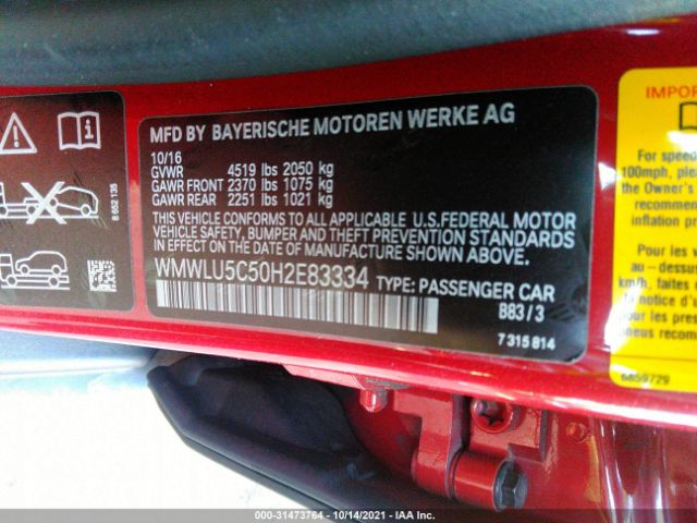 Photo 8 VIN: WMWLU5C50H2E83334 - MINI CLUBMAN 