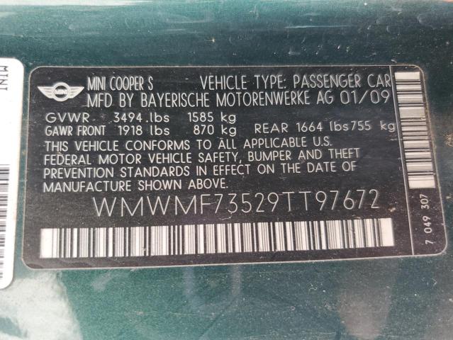 Photo 11 VIN: WMWMF73529TT97672 - MINI COOPER S 