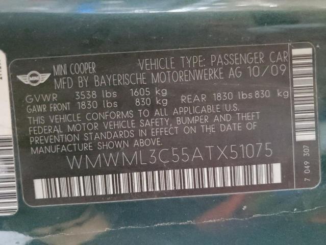 Photo 11 VIN: WMWML3C55ATX51075 - MINI COOPER CLU 