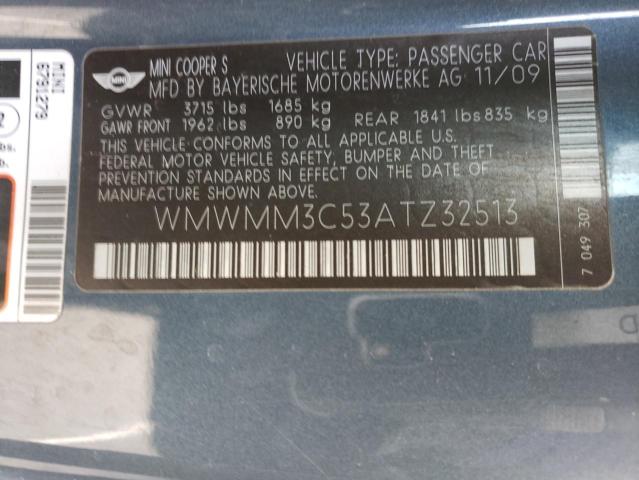 Photo 11 VIN: WMWMM3C53ATZ32513 - MINI COOPER S C 