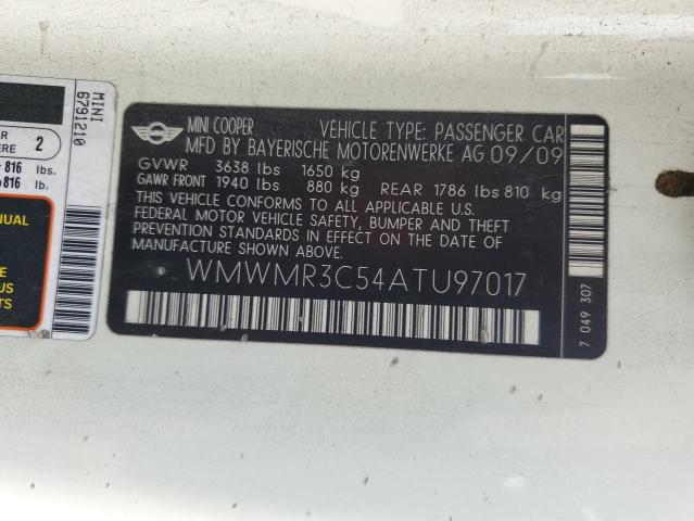 Photo 11 VIN: WMWMR3C54ATU97017 - MINI COOPER 