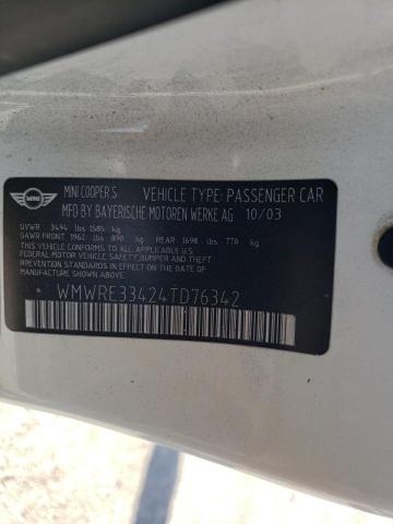 Photo 11 VIN: WMWRE33424TD76342 - MINI COOPER S 