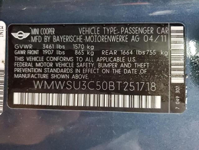 Photo 12 VIN: WMWSU3C50BT251718 - MINI COOPER 