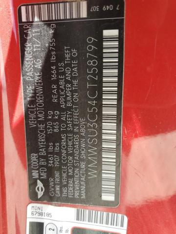 Photo 11 VIN: WMWSU3C54CT258799 - MINI COOPER 