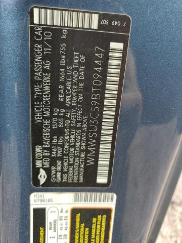 Photo 11 VIN: WMWSU3C59BT094447 - MINI COOPER 