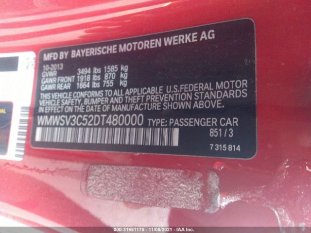 Photo 8 VIN: WMWSV3C52DT480000 - MINI COOPER HARDTOP 