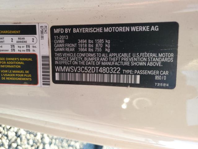 Photo 12 VIN: WMWSV3C52DT480322 - MINI COOPER S 