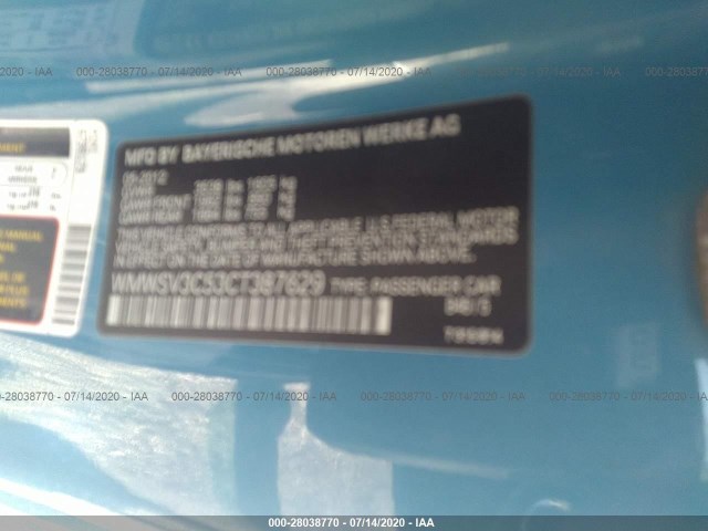 Photo 8 VIN: WMWSV3C53CT387629 - MINI COOPER HARDTOP 