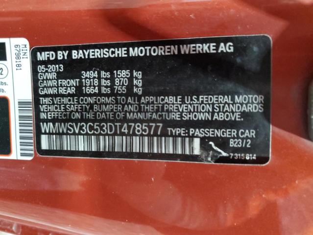 Photo 11 VIN: WMWSV3C53DT478577 - MINI COOPER 