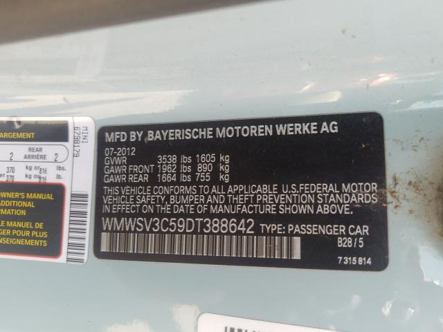 Photo 9 VIN: WMWSV3C59DT388642 - MINI COOPER S 