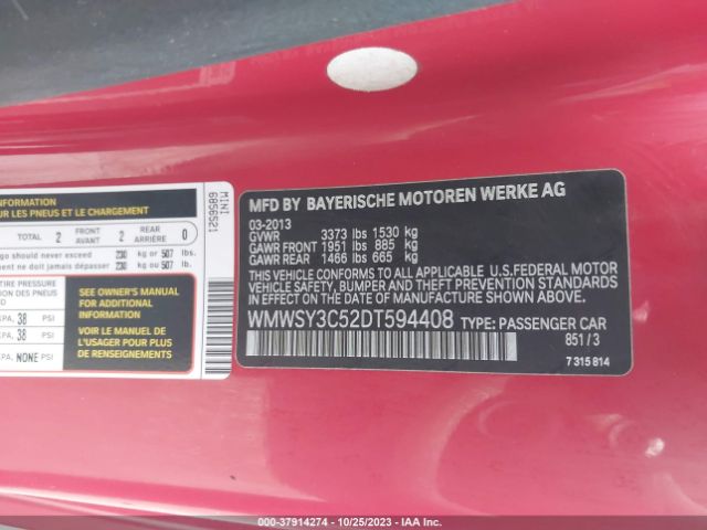 Photo 8 VIN: WMWSY3C52DT594408 - MINI COOPER ROADSTER 