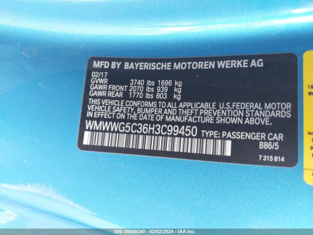 Photo 8 VIN: WMWWG5C36H3C99450 - MINI CONVERTIBLE 