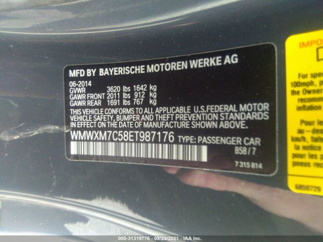 Photo 8 VIN: WMWXM7C58ET987176 - MINI COOPER HARDTOP 