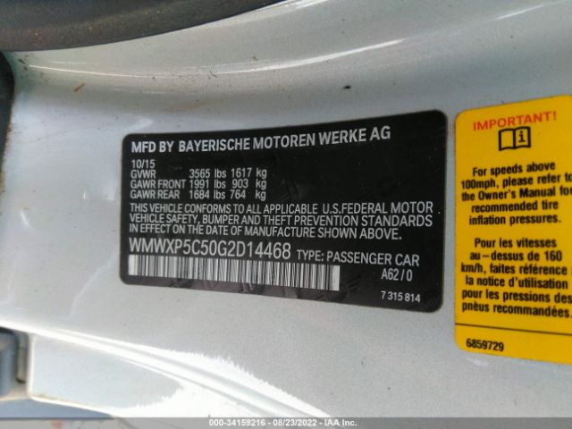 Photo 8 VIN: WMWXP5C50G2D14468 - MINI COOPER HARDTOP 