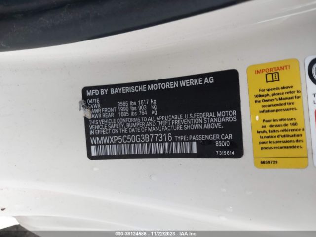 Photo 8 VIN: WMWXP5C50G3B77316 - MINI HARDTOP 