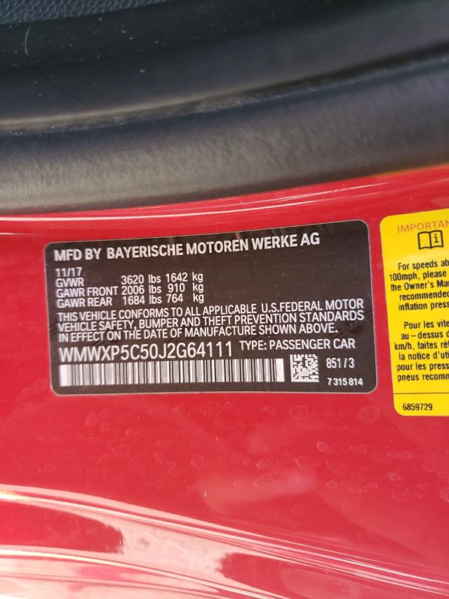 Photo 9 VIN: WMWXP5C50J2G64111 - MINI COOPER 