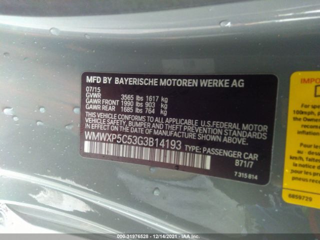 Photo 8 VIN: WMWXP5C53G3B14193 - MINI COOPER HARDTOP 