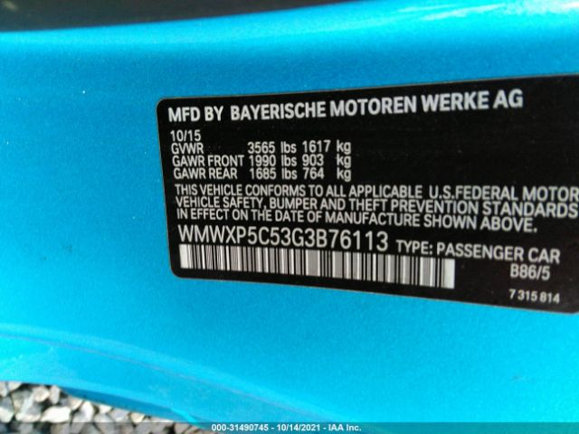 Photo 8 VIN: WMWXP5C53G3B76113 - MINI COOPER HARDTOP 