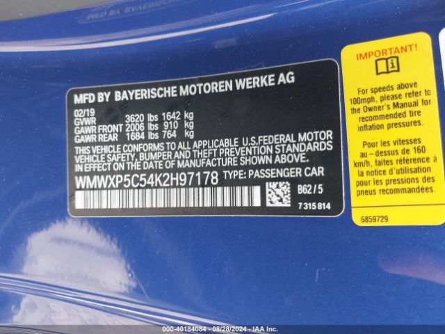 Photo 8 VIN: WMWXP5C54K2H97178 - MINI HARDTOP 