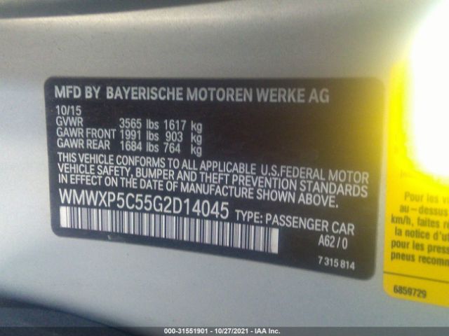 Photo 8 VIN: WMWXP5C55G2D14045 - MINI COOPER 