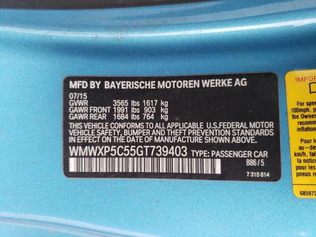 Photo 11 VIN: WMWXP5C55GT739403 - MINI COOPER 