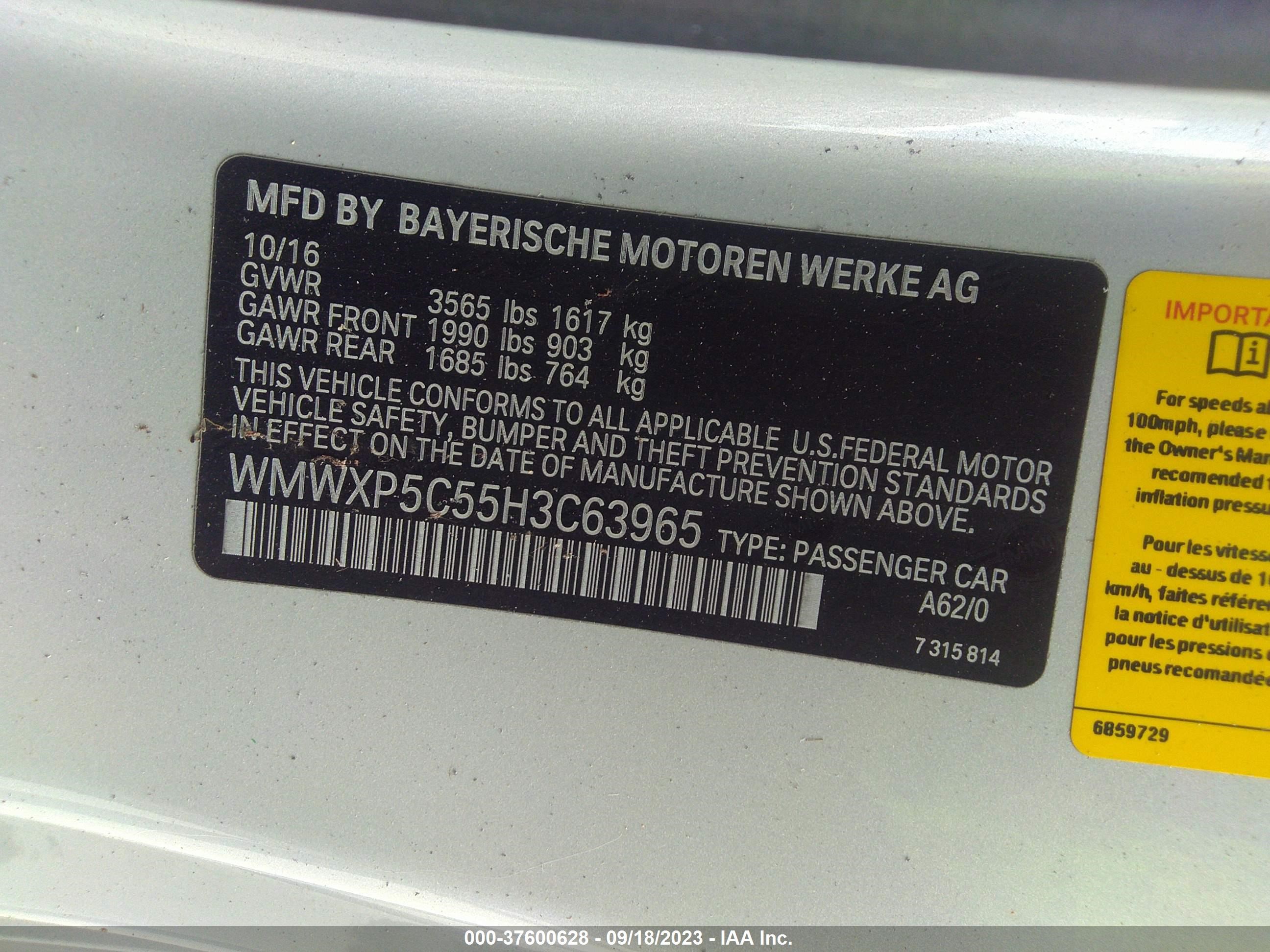 Photo 8 VIN: WMWXP5C55H3C63965 - MINI HARD TOP 