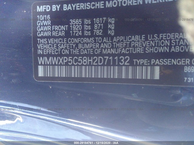 Photo 8 VIN: WMWXP5C58H2D71132 - MINI COOPER 