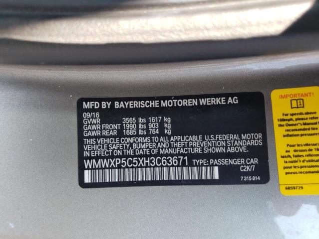 Photo 11 VIN: WMWXP5C5XH3C63671 - MINI COOPER 