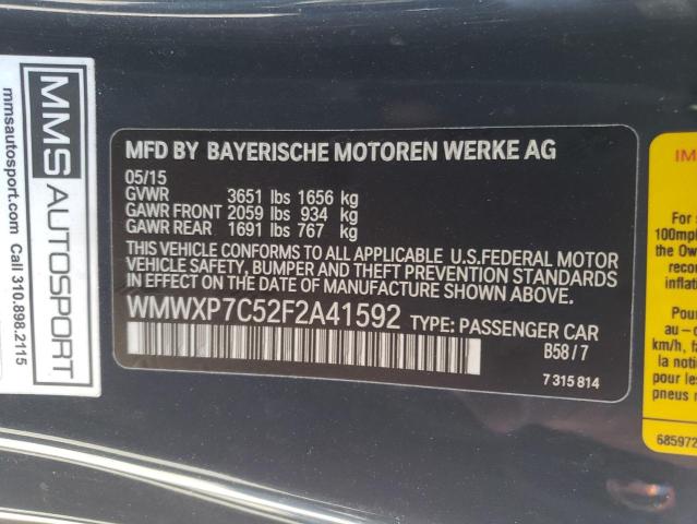 Photo 9 VIN: WMWXP7C52F2A41592 - MINI COOPER S 