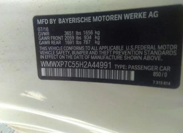 Photo 8 VIN: WMWXP7C55H2A44991 - MINI COOPER S 