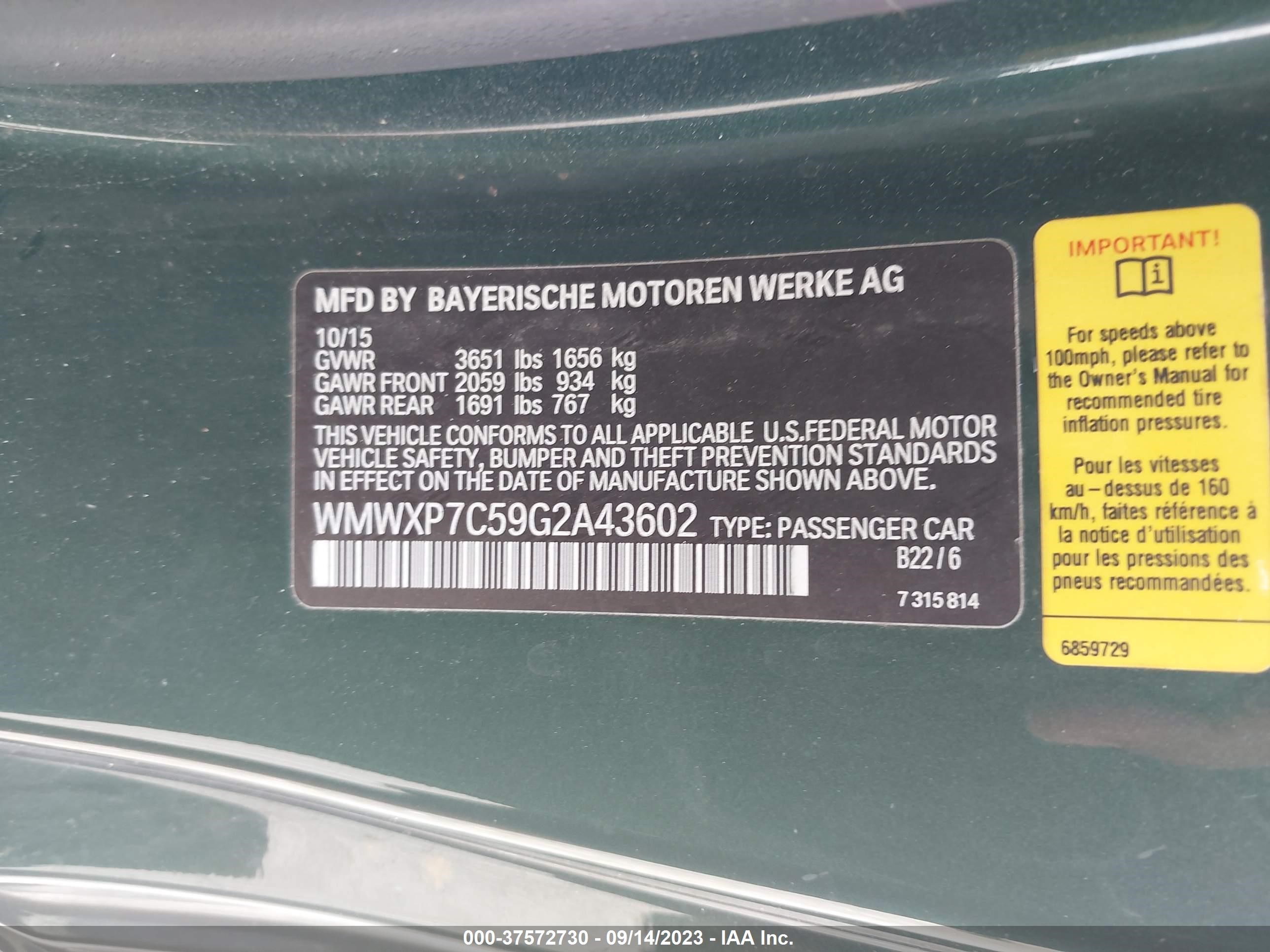 Photo 8 VIN: WMWXP7C59G2A43602 - MINI HARD TOP 